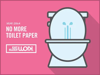 No More Toilet Paper flat ui future iconography icons illustration long shadow