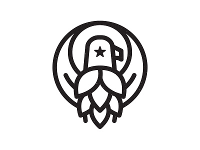 Iron Bird Brewery beer bird brewery hops identity logo patriotic