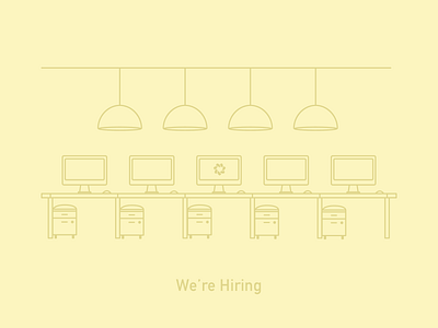 We're Hiring design hiring illustration line art office team