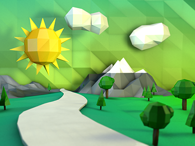 Low Poly Test 3d c4d cinema 4d concept low poly lowpoly nature render