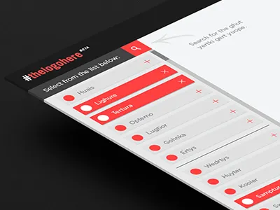 Web Application / GUI (Early Concept) app application gui interface list search ui userexperience webdesign website
