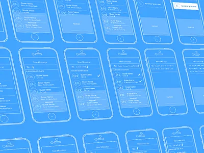 Compose Message Wireframes design flow ui ux walkthrough wireframes