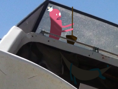 I'm cleaning a boat. boat captain character illustration maritime monster ship