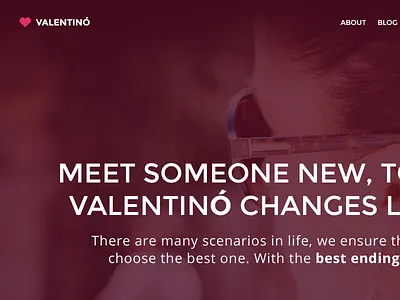 Valentino - Free PSD Template free freebies landing page psd template valentino