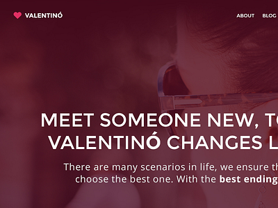 Valentino - Free PSD Template free freebies landing page psd template valentino