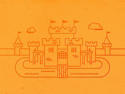 Fit for a King castle flag illustration line moat playful simple