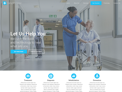 Medical Wordpress Theme blue design flat large image medical template theme white wordpress