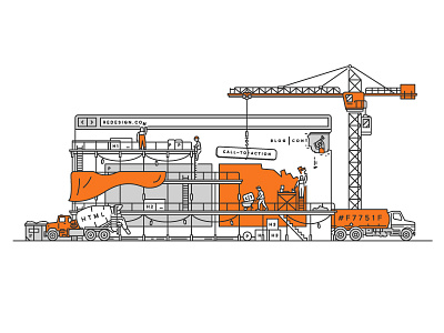 Site Reconstruction construction illustration redesign website