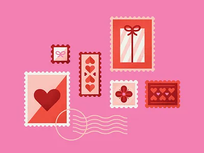 Valentines heart illustration love stamp stamps valentine valentines