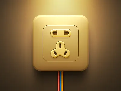 Golden Socket golden icon lights metal plugin socket