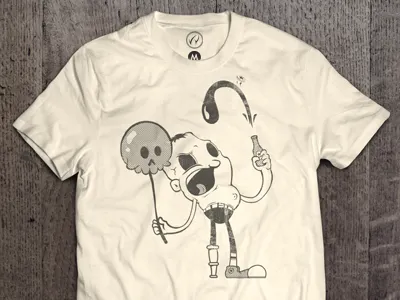 Werid The Peg-legged Alcoholic Man balloon beer cartoon illustration ink peg leg popeye t shirt
