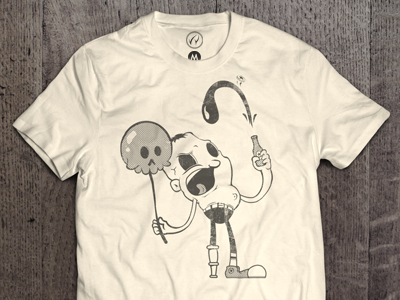 Werid The Peg-legged Alcoholic Man balloon beer cartoon illustration ink peg leg popeye t shirt