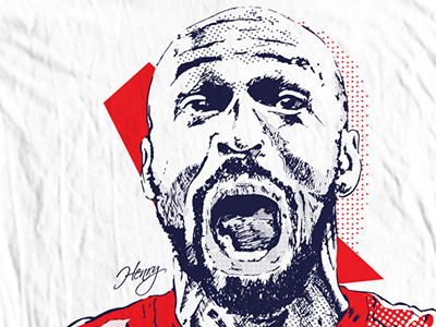 Thierry Henry arsenal fc design football graphic design halftone illustration pen portrait soccer sports tee thierry henry