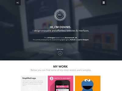 My New Site clean killercreations personal portfolio simple ui ux website