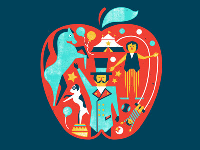 Big Apple Circus kids T apparel vector