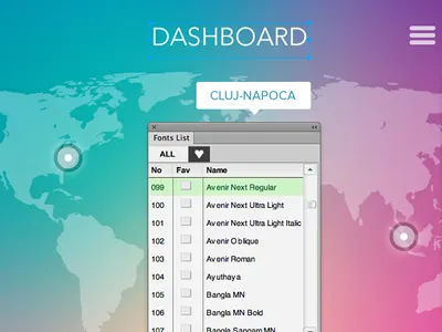 Font List adobefireworks fireworks projectphoenix