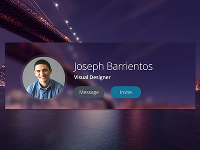 Contact Card blur card chat contact freelancer invite message mobile ui modern sharp web design