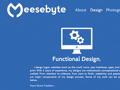 New Website! blue blueprint cabin design geometric grid meesebyte new photography responsive website