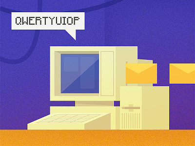 1st email illustration computer email old pc serejakalash