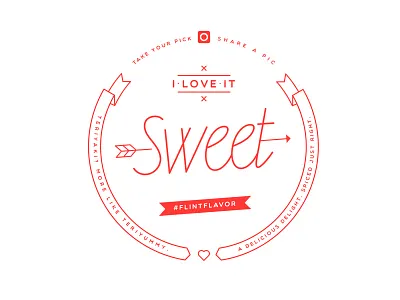 Valentine's Promo - Jerky Label One arrow badge circle crest hashtag instagram logo monoline promo ribbon share valentines