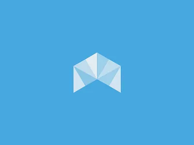 Origami blue. logo brand geometry hexagon origami polygon