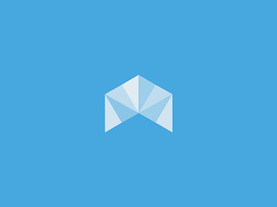 Origami blue. logo brand geometry hexagon origami polygon