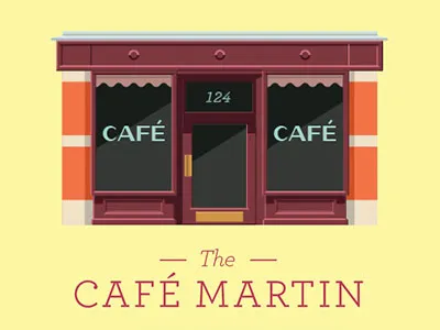 Cafe Martin illustration typography