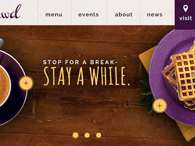 Coffee Lounge Website banner cafe coffee coffee shop food header layout navigation ui waffles web wood