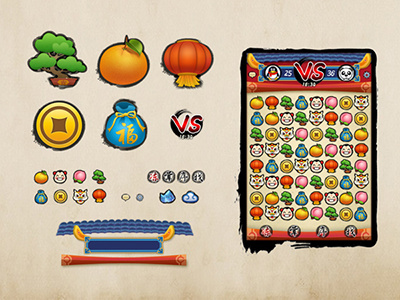 QQ MatchIt - Icon set character chinese game lion matchit qq set