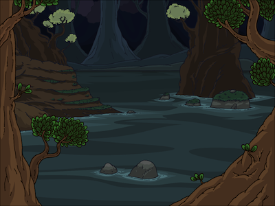 Swamp Trees Concept Sketch background concept sketch cool cs3 drawn forest hand drawn layers swamp vector water