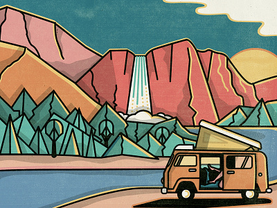 Hell Yeah California—Yosemite california illustration mountains nature river sex sunrise van yosemite