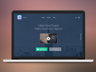 CityHour Website with Parallax Scrolling alterplay app business city hour ios iphone meeting networking parallax professional scrolling website