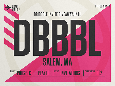 x2 Dribbble Invites dribbble invite dribbble invites flight tag flight ticket ticket