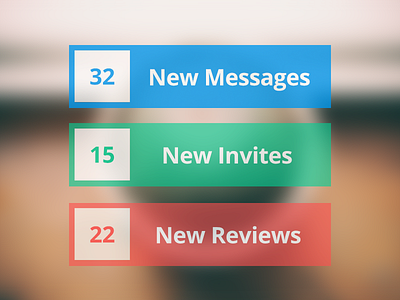 Dashboard Notifications counter flat html5 invite message notifications review web design