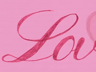 Love letterforms love pencil pink type valentines day