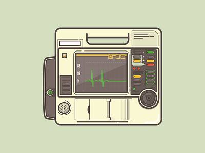 Lifepak defibrillator flat line heart monitor icon illustration lifepak medical