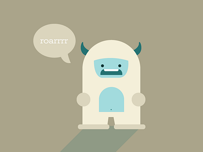 Scared Yeti blue cold illustration roar scared yeti