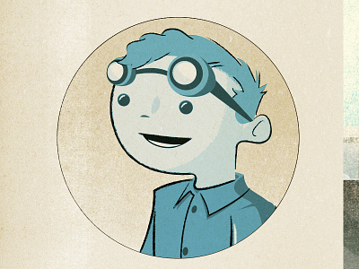 Young Chemist boy chemistry illustration