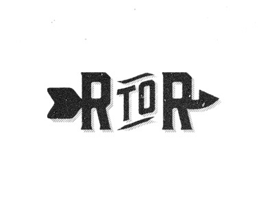 R to R arrow black black and white distress fishing hook hunting initials monogram retro vintage white