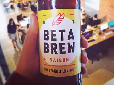 22 OZ Beta Brew Sticker beer beta digital telepathy feather grog tag illustration label saison