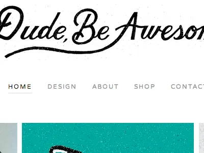 Portfolio Site Beginnings awesome black dude lettering portfolio shop teal website white