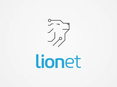 Lionet logo Proposal computers electronics lion logo