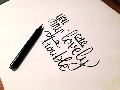 Lovely Trouble brush calligraphic calligraphy font handlettering lettering letters script type typography