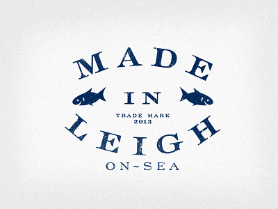 Made In Leigh brand distressed fish logo nautical vintage