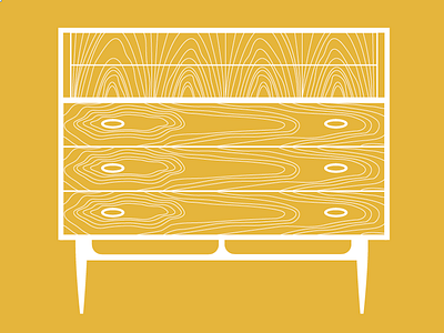 Objects of Design N°1 furniture illustration line work mid century swedish dixie highboy