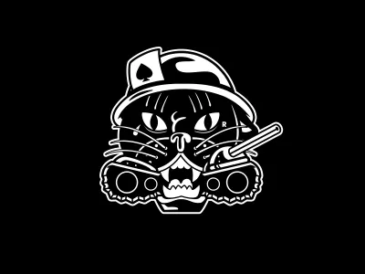 We Came To Destroy black cat military panther patch tank vintage war