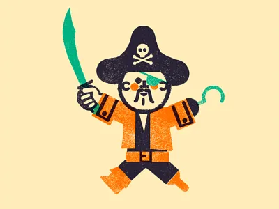 Pirate children color editorial geometry handmade illustration texture