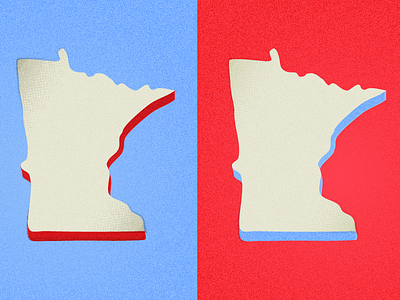 Minnesota Illustration bitmaps blue cream illustration minnesota poster red state texture