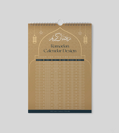 Ramadan Calendar Design and Sehri Ifter Time Schedule 2025 calendar calendar design graphic design kareem ramadan ramadan calendar ramadan kareem