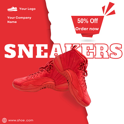 Sneaker Poster Design advertisement canva design graphic design photoshop poster poster design product design social media post visual identity